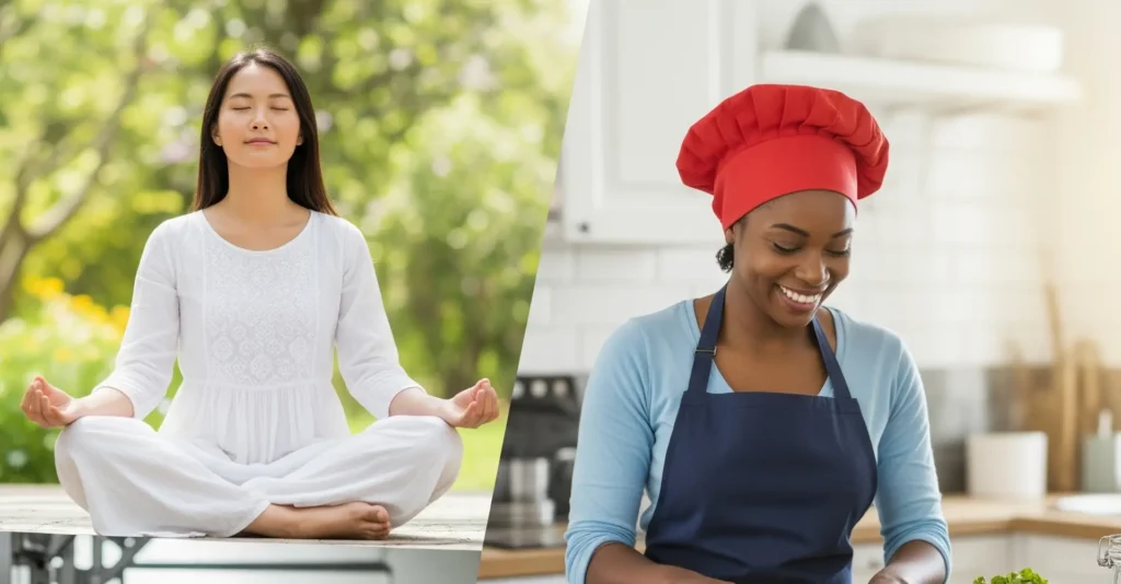 Vibrant collage capturing well-being