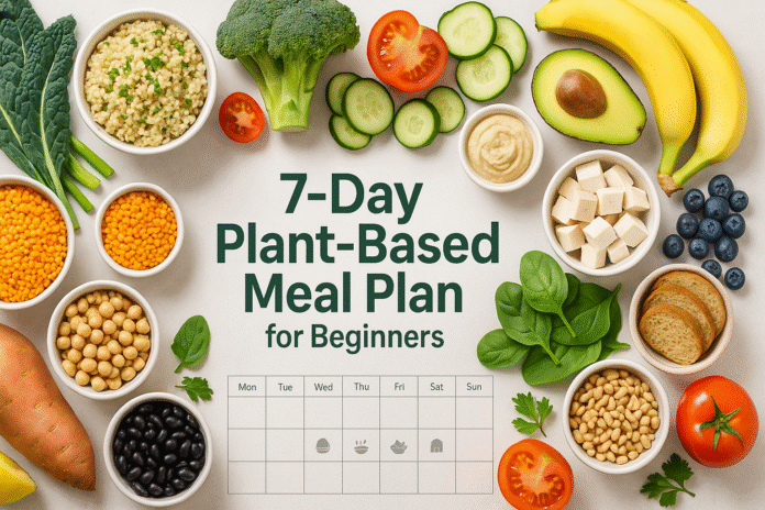7-Day Plant-Based Meal Plan for Beginners (Easy Recipes + Shopping List)