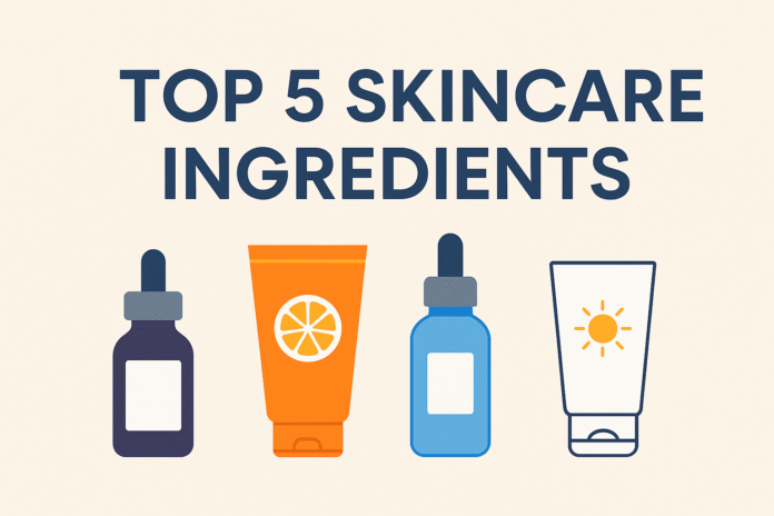 Top 5 Skincare Ingredients to Use Now — Retinol, Vitamin C, HA & Niacinamide