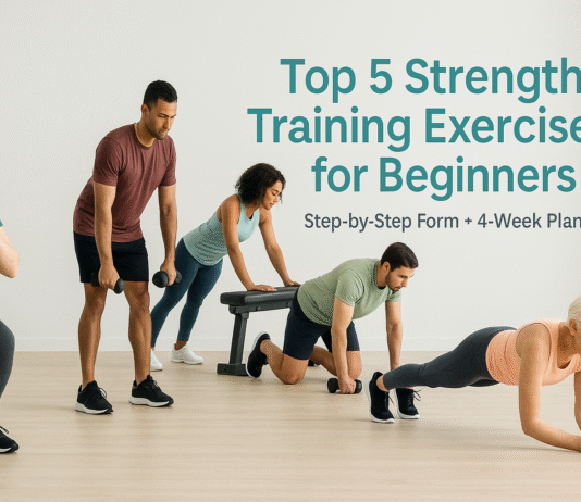 Top 5 Strength Training Exercises for Beginners (Step-by-Step Form + 4-Week Plan) Top 5 Strength Training Exercises for Beginners (Step-by-Step Form + 4-Week Plan)