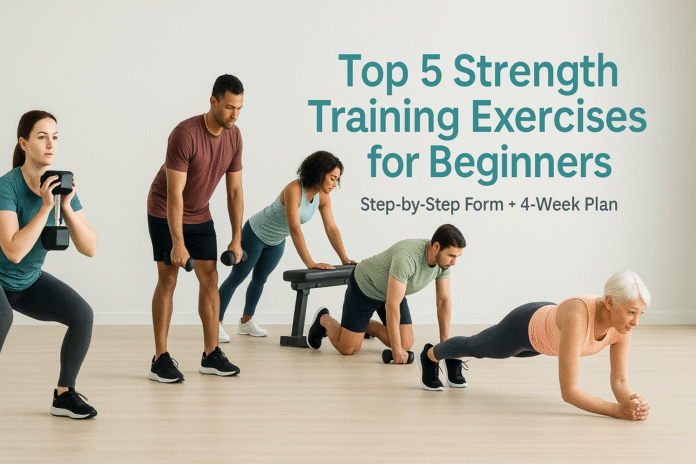 Top 5 Strength Training Exercises for Beginners (Step-by-Step Form + 4-Week Plan)