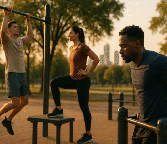 12-Step Workout Using Outdoor Fitness Equipment 12-Step Workout Using Outdoor Fitness Equipment