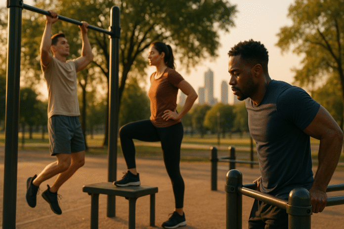 12-Step Workout Using Outdoor Fitness Equipment
