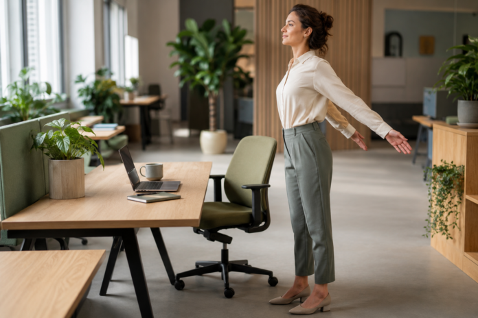 Desk Stretch Sequence You Can Do in Office Clothes